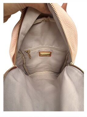 Valentina Pebbled Leather Crossbody Bag in Blush Pink with Gold Hardware